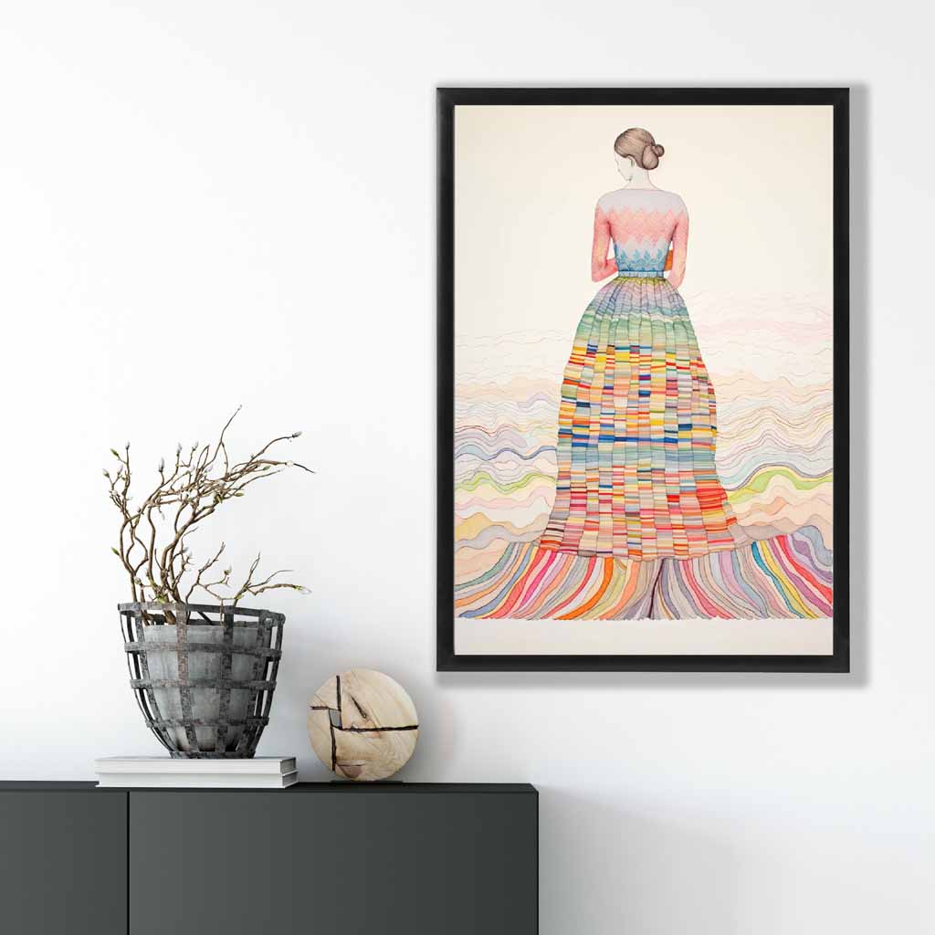 Kvinnelig Abstrakt Kunsttrykk Fargerik Design 1