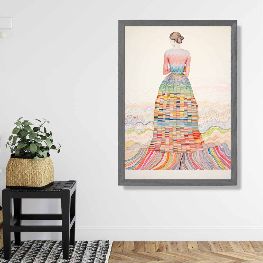 Kvinnelig Abstrakt Kunsttrykk Fargerik Design 2