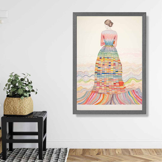 Kvinnelig Abstrakt Kunsttrykk Fargerik Design 2