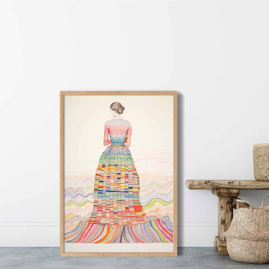 Kvinnelig Abstrakt Kunsttrykk Fargerik Design 5