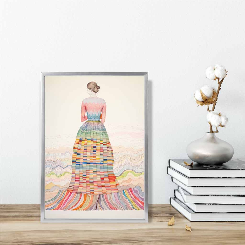 Kvinnelig Abstrakt Kunsttrykk Fargerik Design 6