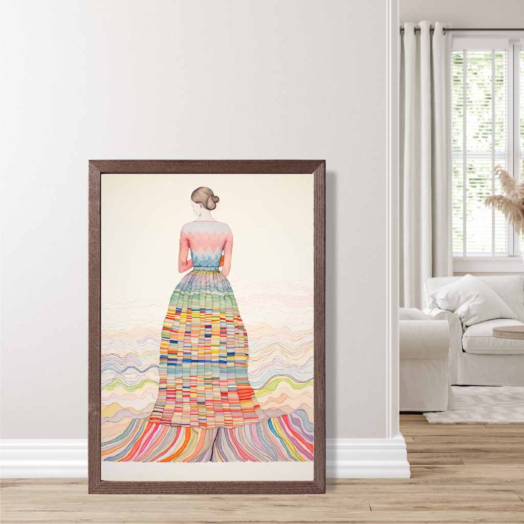 Kvinnelig Abstrakt Kunsttrykk Fargerik Design 7