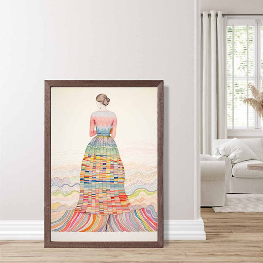 Kvinnelig Abstrakt Kunsttrykk Fargerik Design 7