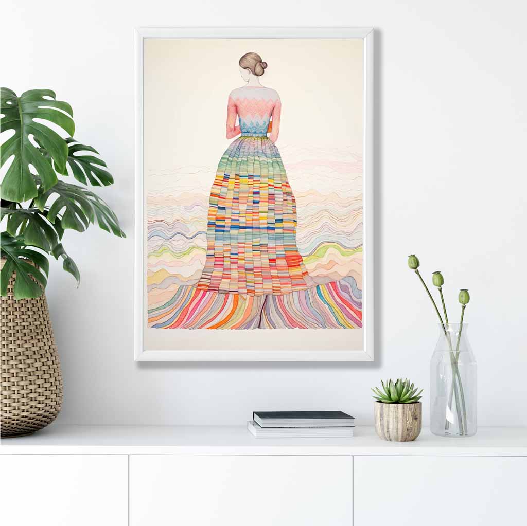 Kvinnelig Abstrakt Kunsttrykk Fargerik Design 8