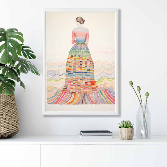 Kvinnelig Abstrakt Kunsttrykk Fargerik Design 8