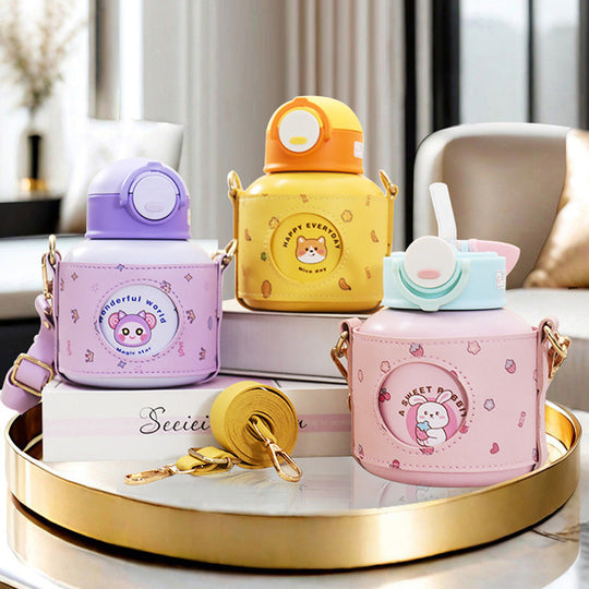 Kvinnelig Bærbar Isolert Drikkeflaske med Håndtak 1