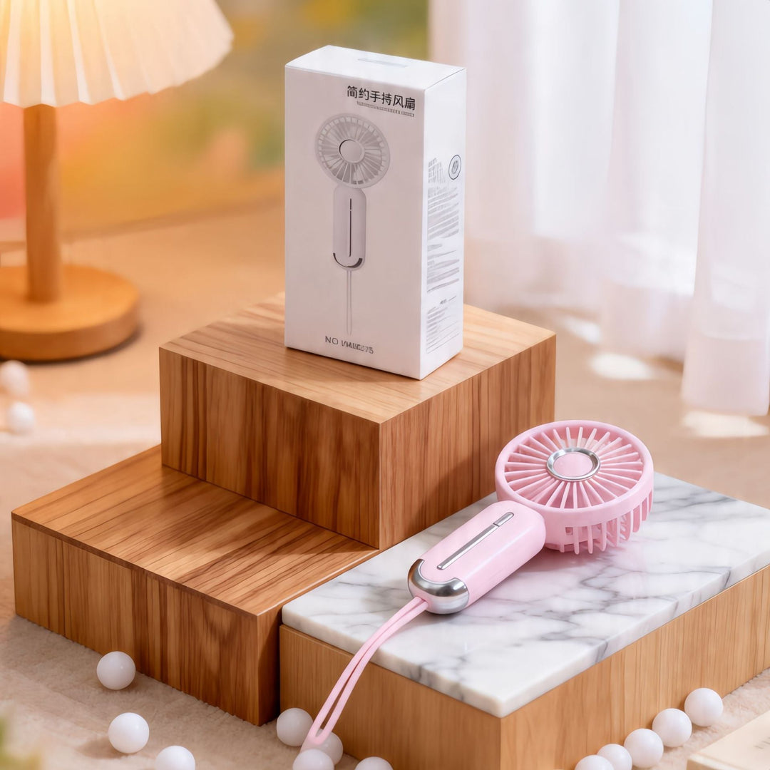 Kvinnelig Bærbar Mini Vifte med USB-lading 4