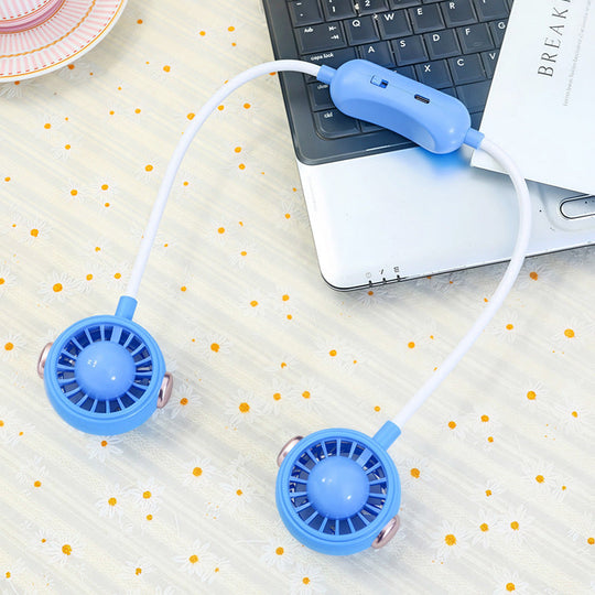 Kvinnelig Bærbar USB-halsvifte med Fleksibel Holder 0
