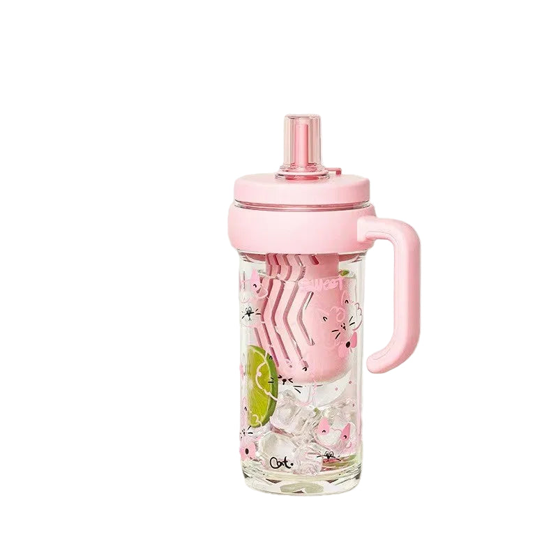 Kvinnelig Drikkebeholder med Bredt Sugerør 0