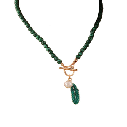 Kvinnelig Halskjede Boho Design med Malakitt 0