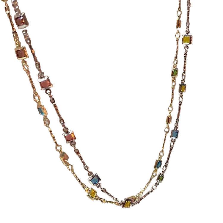 Kvinnelig Halskjede med Fargerike Steiner 0