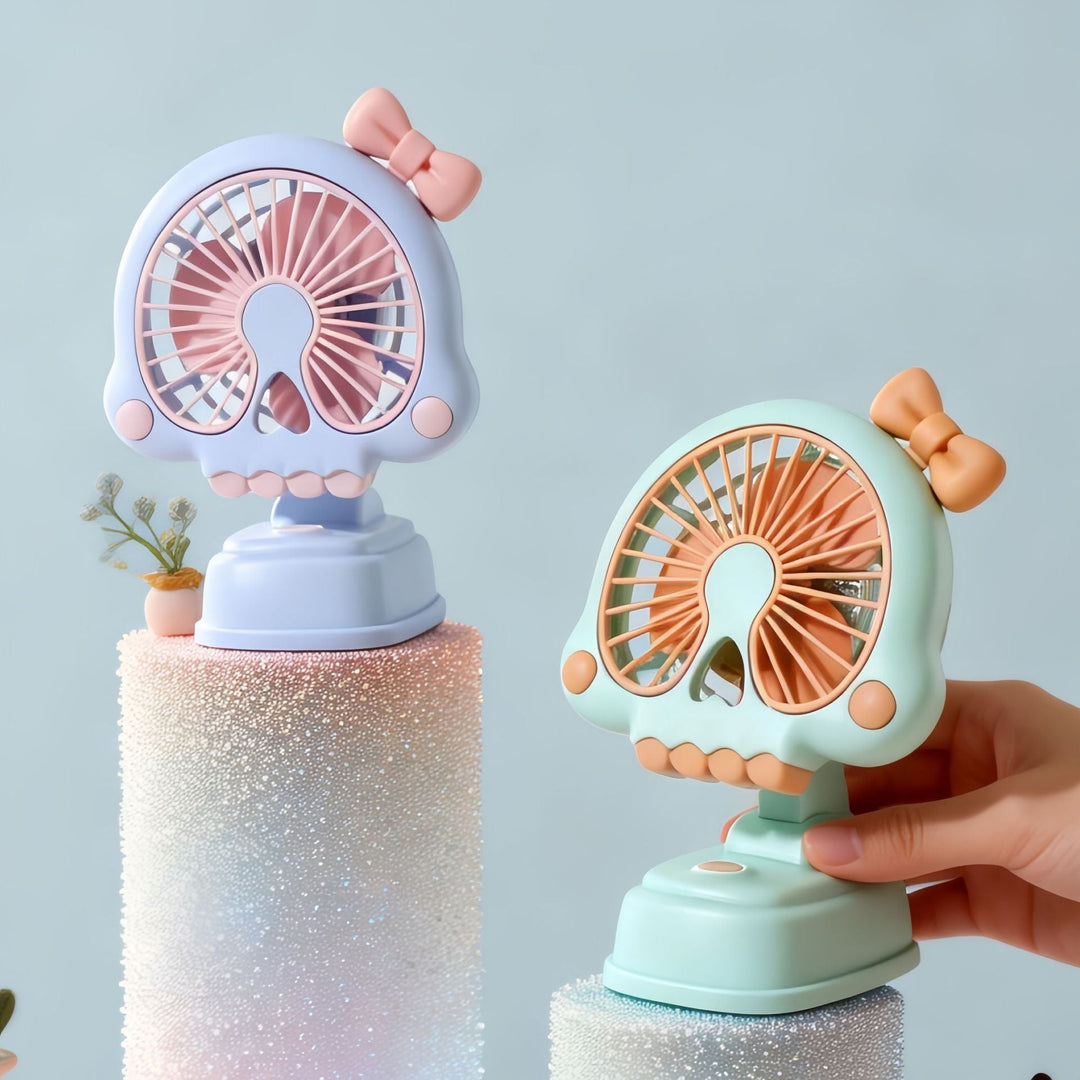 Kvinnelig Håndvifte med Unikt Hodeskalle Design 2