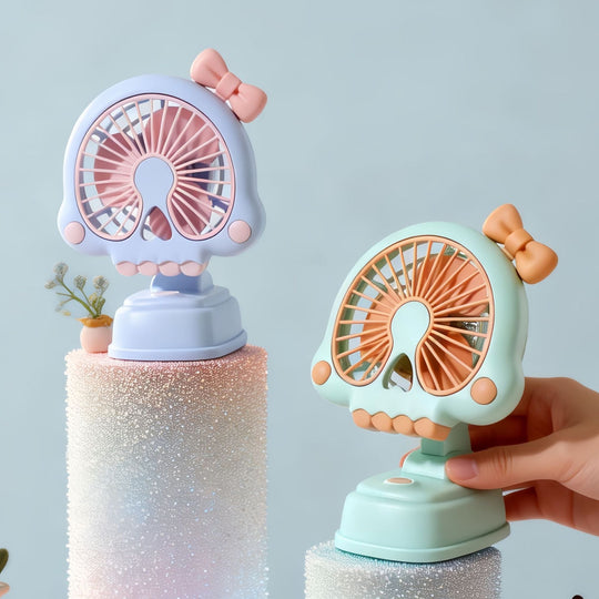 Kvinnelig Håndvifte med Unikt Hodeskalle Design 2