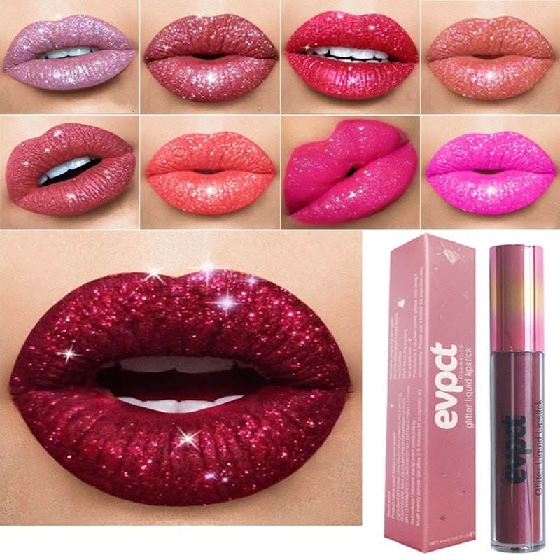 Kvinnelig Leppestift Vanntett Glitter Longlasting Glans 4
