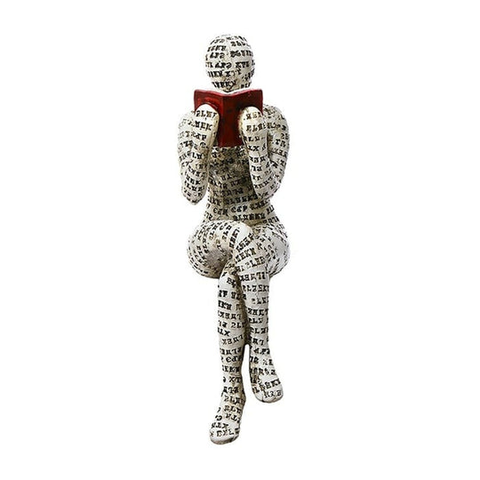 Kvinnelig Statue Ornament Lesende Figur Kunstnerisk Dekorasjon 0