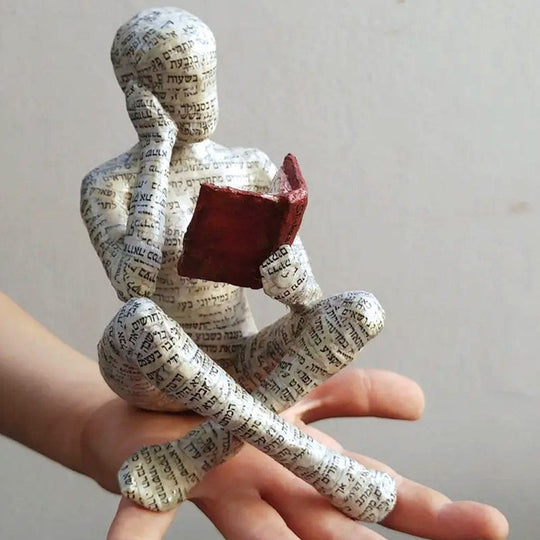 Kvinnelig Statue Ornament Lesende Figur Kunstnerisk Dekorasjon 11