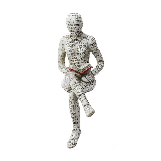 Kvinnelig Statue Ornament Lesende Figur Kunstnerisk Dekorasjon 6