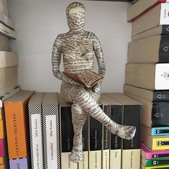 Kvinnelig Statue Ornament Lesende Figur Kunstnerisk Dekorasjon 9