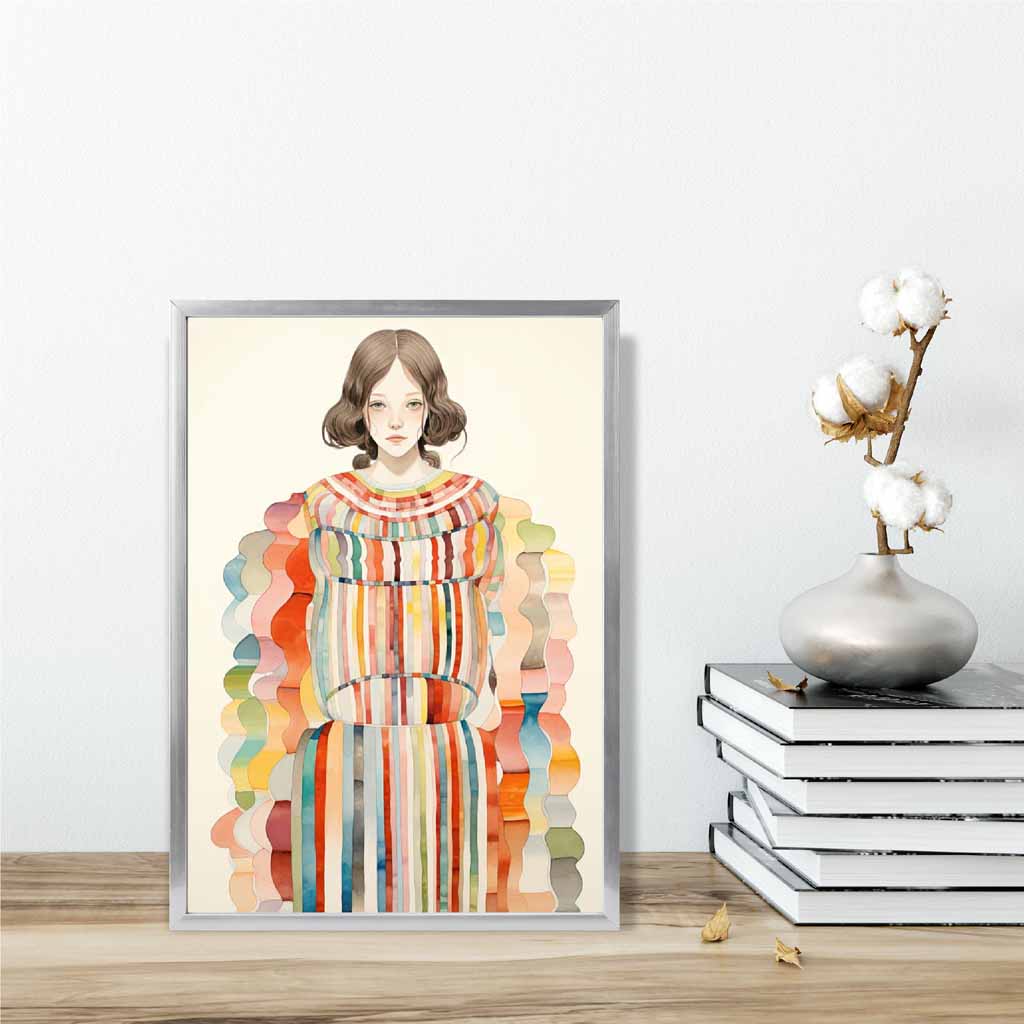 Kvinnemotiv Kunstverk Abstrakt Design Fargerik 6