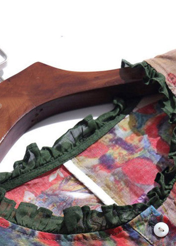 Kvinnens Feriekjole med Rysjer og Knappdetaljer 4