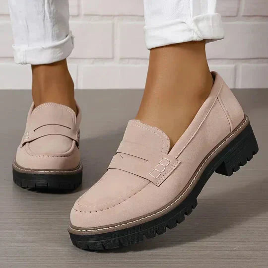 Kvinnens Loafers Suede Elegant Retrodesign Komfortabel Slip-On 3