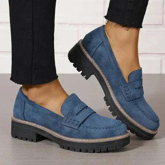 Kvinnens Loafers Suede Elegant Retrodesign Komfortabel Slip-On 7