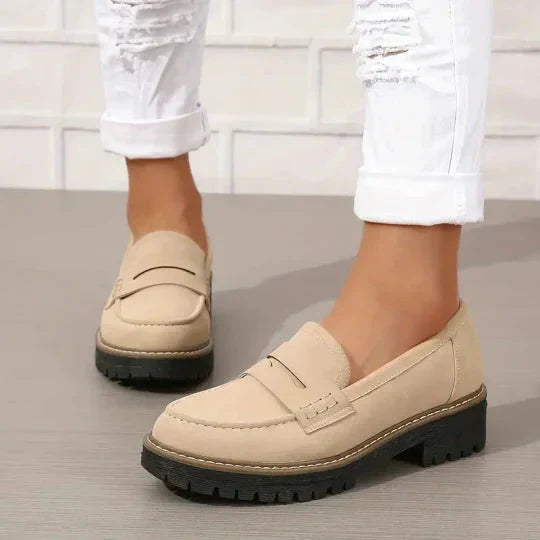Kvinnens Loafers Suede Elegant Retrodesign Komfortabel Slip-On 8
