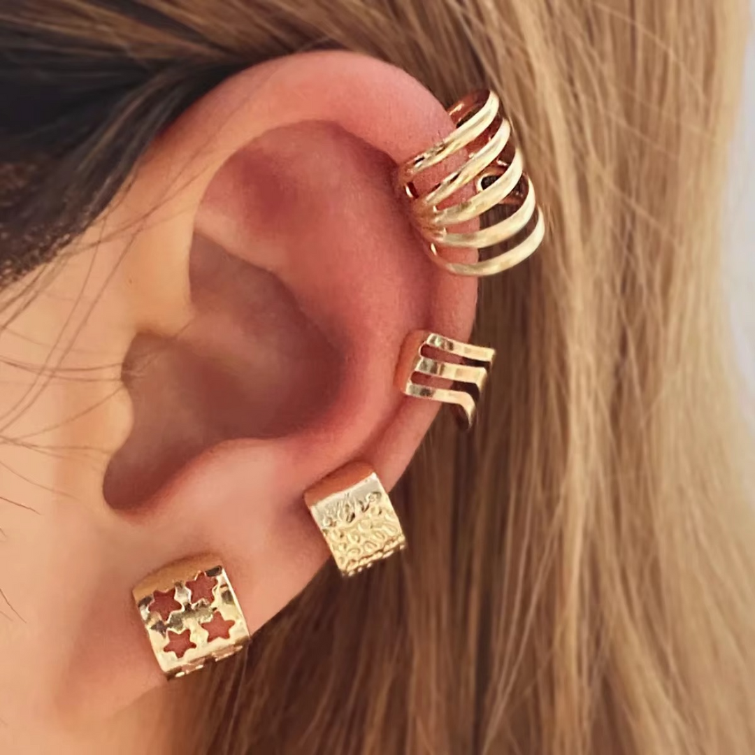 Kvinnens Øredobber Clip-On Med Bladdesign 4
