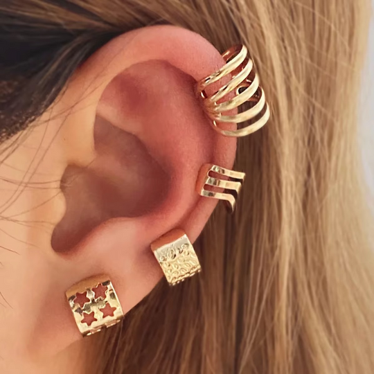 Kvinnens Øredobber Clip-On Med Bladdesign 4