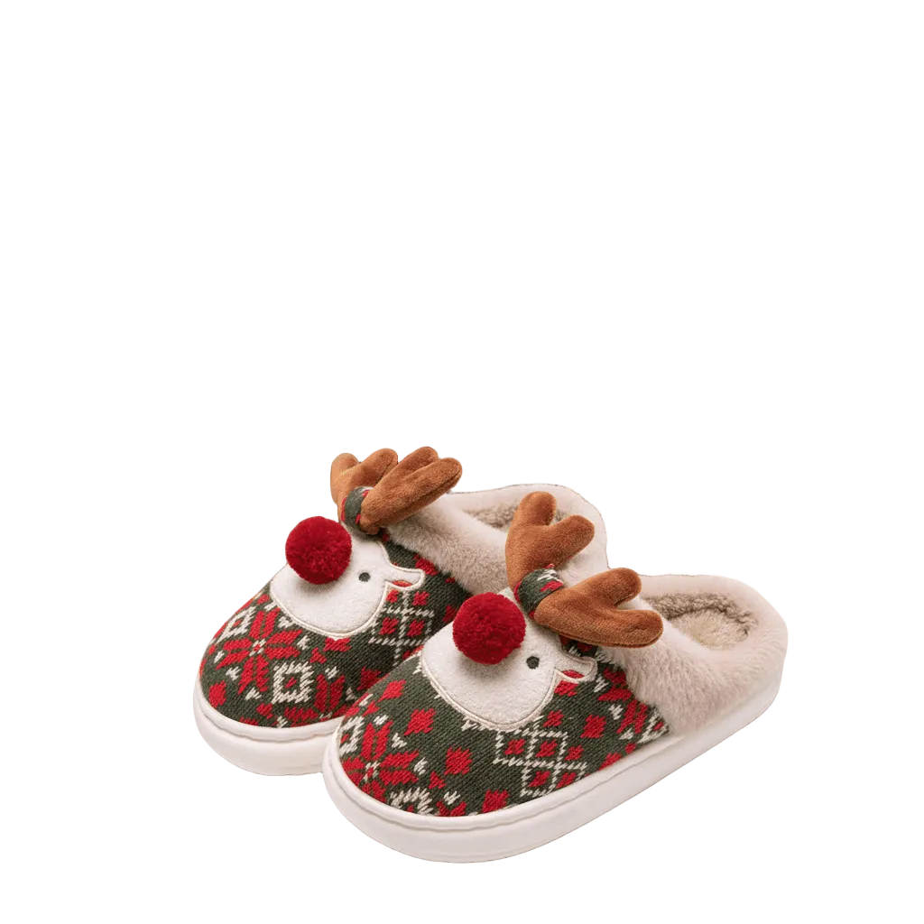 Kvinner Juletøfler med Broderi og Sklisikker Såle 0