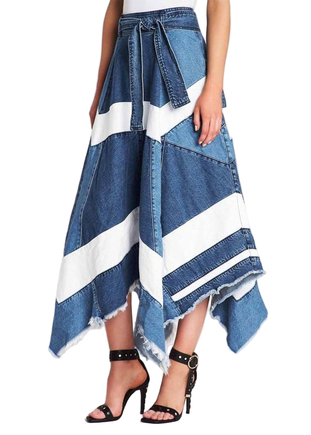 Kvinners A-Line Skjørt Asymmetrisk Denim 0