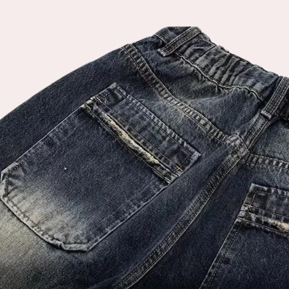 Kvinners Baggy Jeans med Justerbar Talje 4