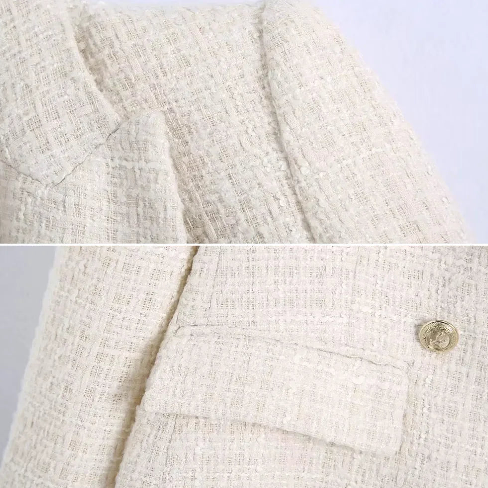 Kvinners Blazer i Tweed-stil 3