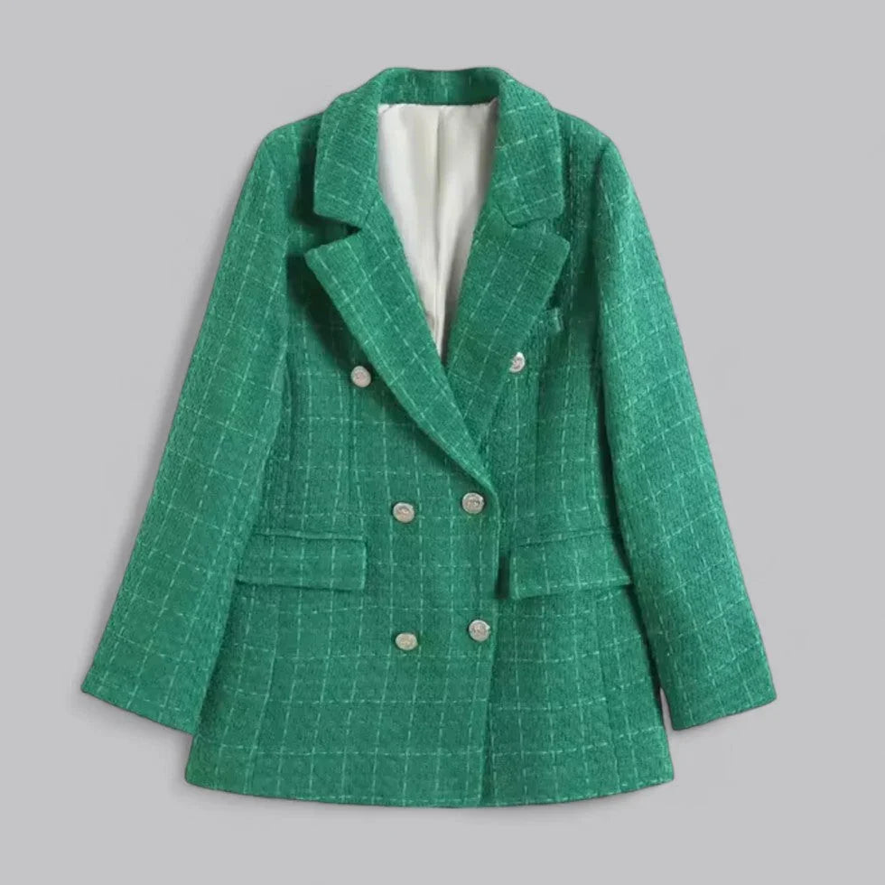 Kvinners Blazer i Tweed-stil 6