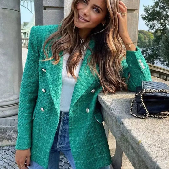 Kvinners Blazer i Tweed-stil 7