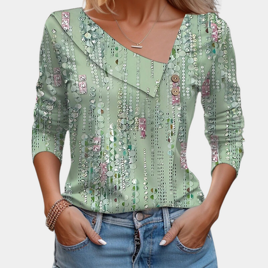 Kvinners Bluse med Blomsterprint 4