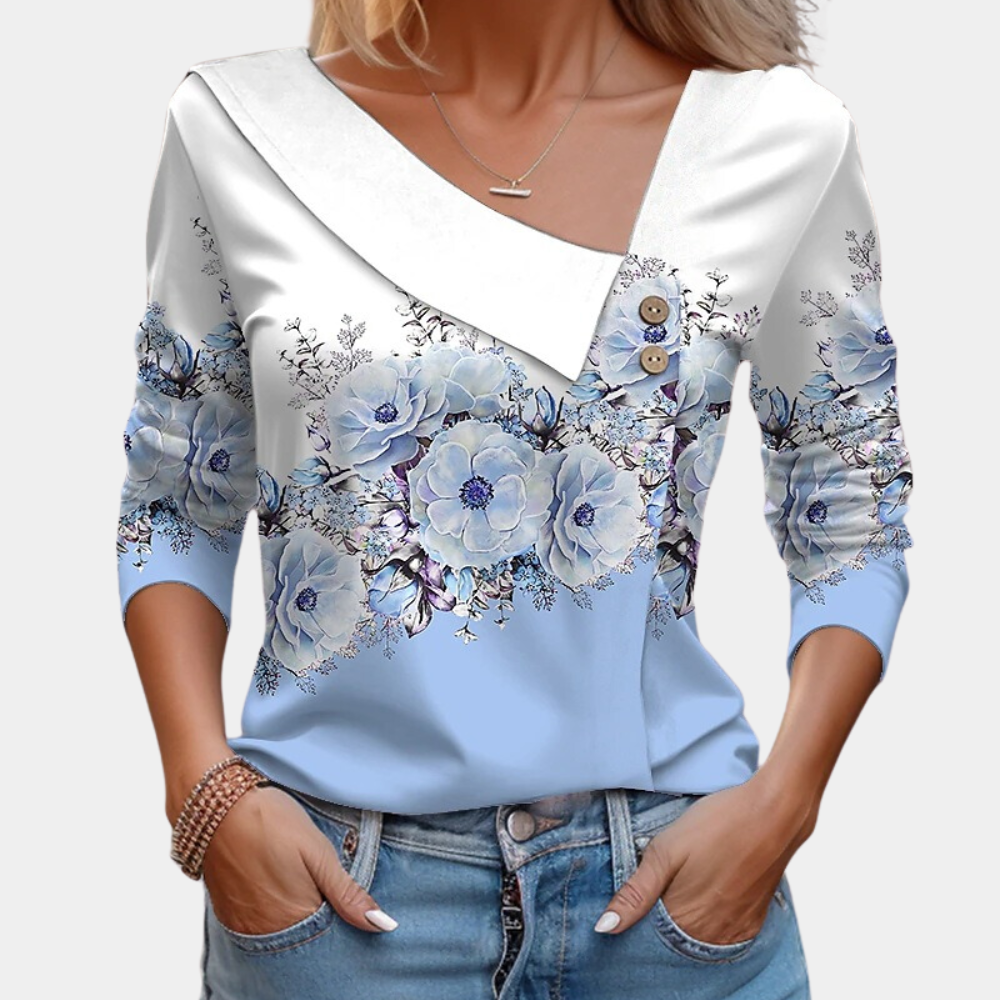 Kvinners Bluse med Blomsterprint 5