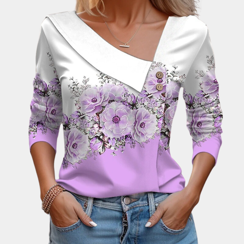 Kvinners Bluse med Blomsterprint 6