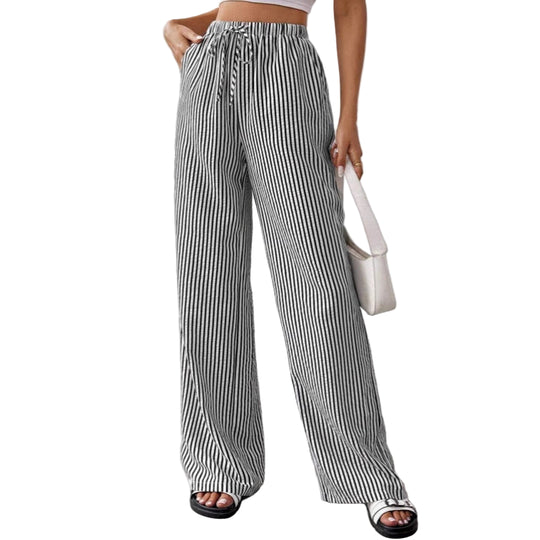 Kvinners Bukser Rett Ben Avslappet Stil med Justerbar Midje 0