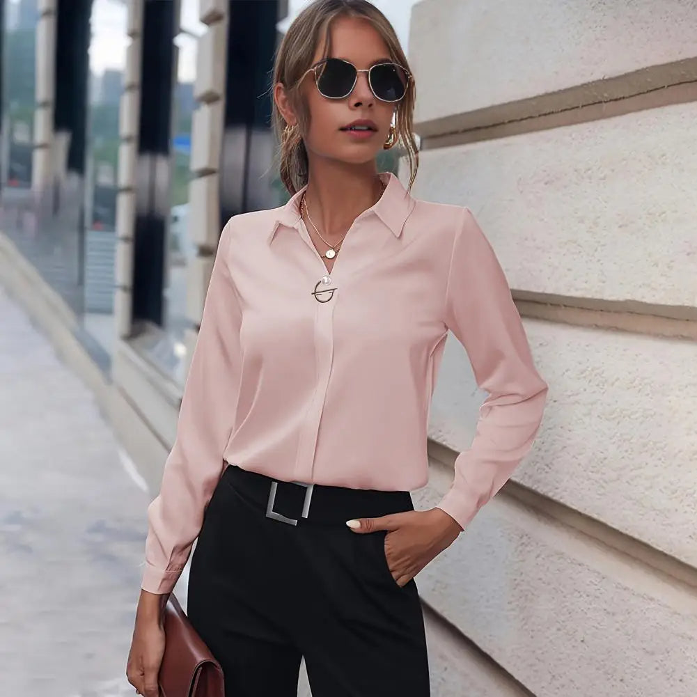 Kvinners Chiffonbluse med Klassisk Krage 2