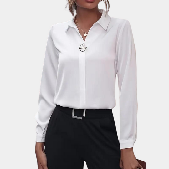 Kvinners Chiffonbluse med Klassisk Krage 3