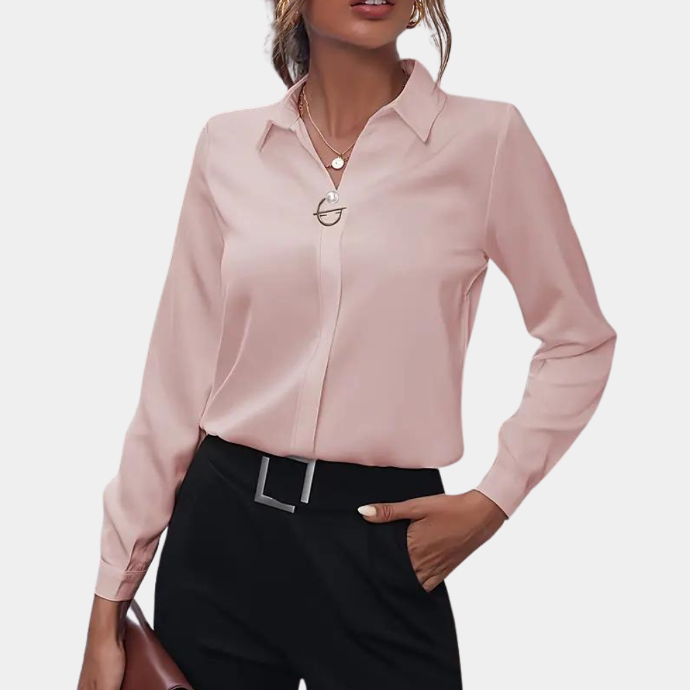 Kvinners Chiffonbluse med Klassisk Krage 5