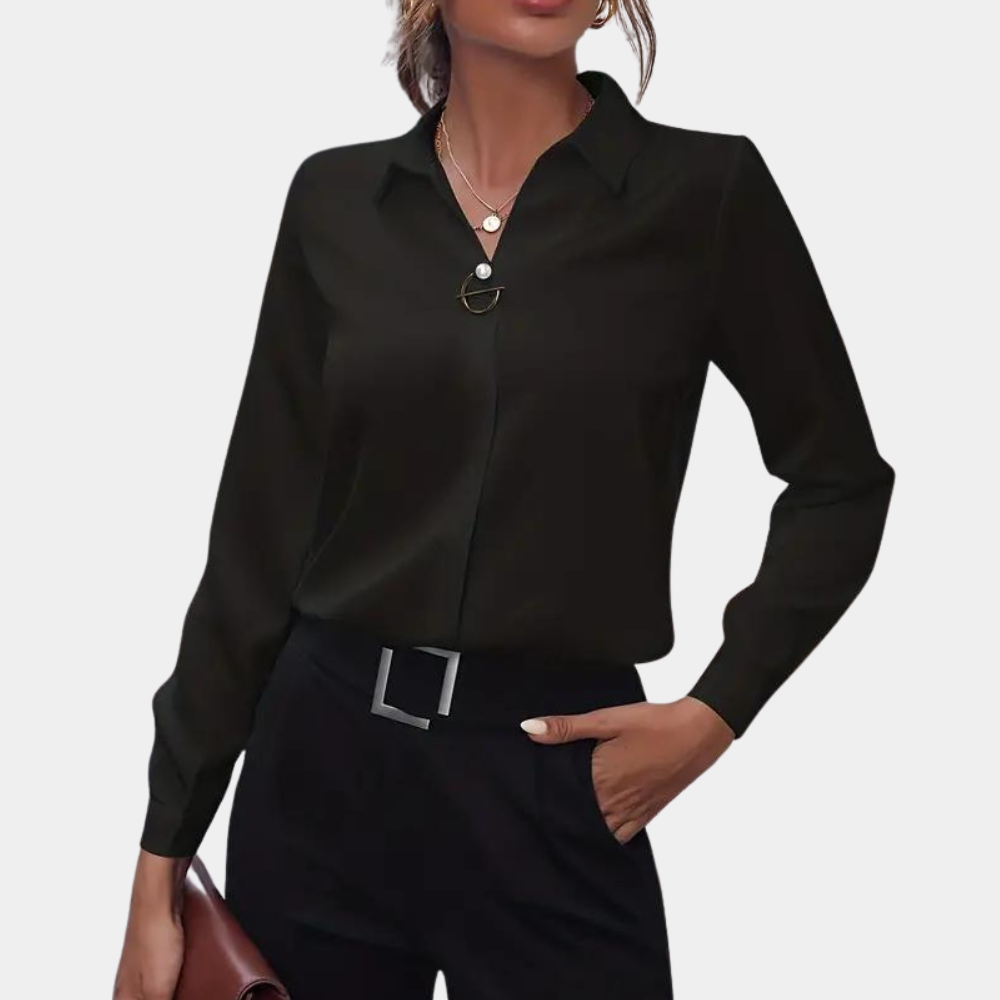 Kvinners Chiffonbluse med Klassisk Krage 6