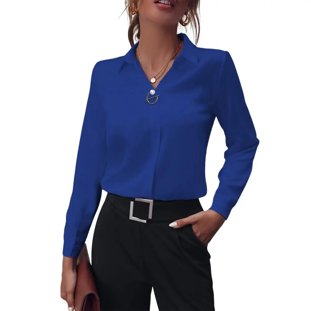Kvinners Chiffonbluse med Klassisk Krage 7
