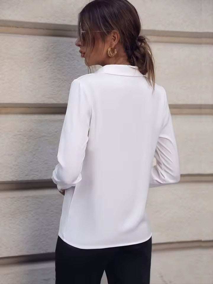 Kvinners Chiffonbluse med Klassisk Krage 8