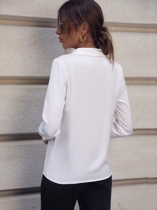 Kvinners Chiffonbluse med Klassisk Krage 8