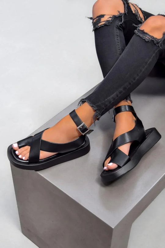 Kvinners Gladiator Sandaler Tykk Såle 4