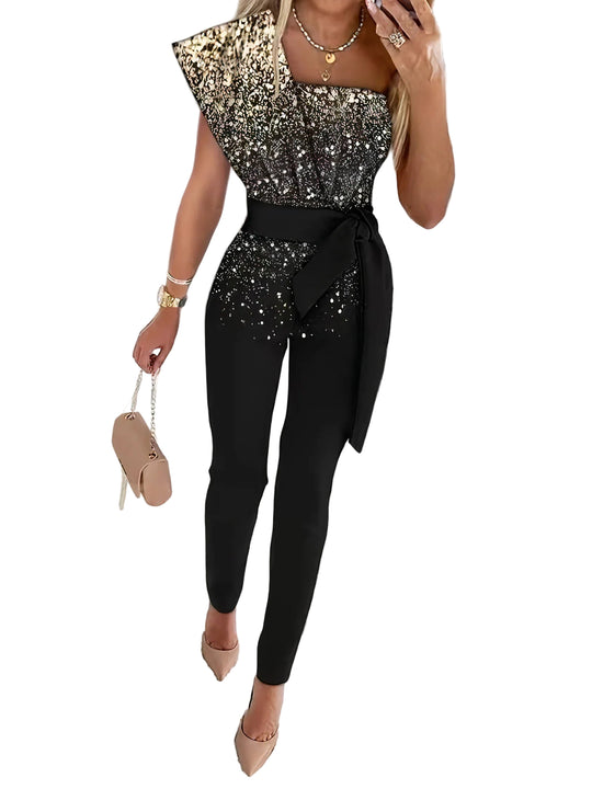 Kvinners Jumpsuit Med Glitterdetaljer Full Lengde 0