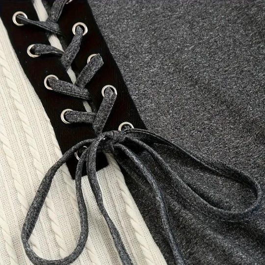 Kvinners Kjole med Snørebånd og Farveblok 2