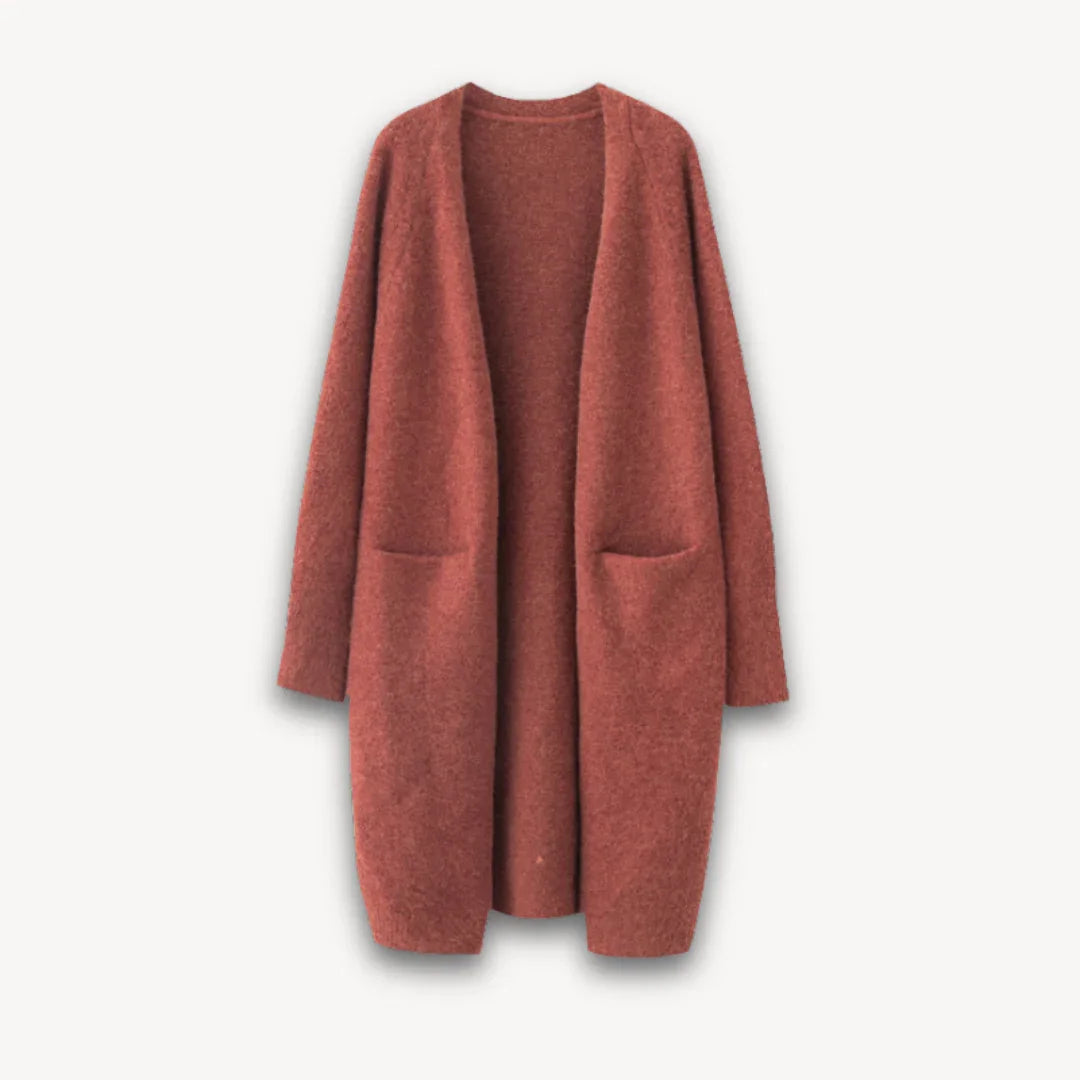 Kvinners Lang Cardigan Åpen Front 4